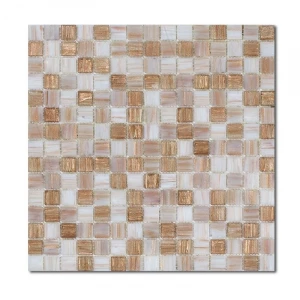 Стеклянная мозаика Rose Mosaic Aquatica Samoa 2x2 смесь глянцевая бежевая rose-samoa 32,7x32,7 см