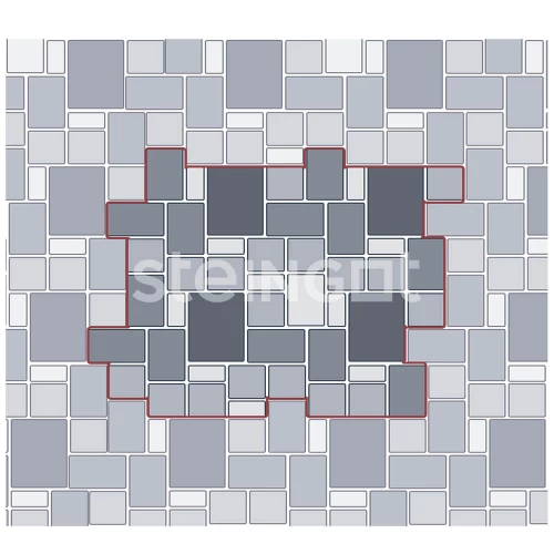 Тротуарная плитка Steingot Бавария "Травертин" серый 60 мм