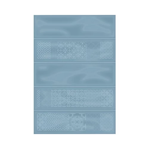 Плитка настенная Керамин Метро 2Д синий декор 27,5*40 см