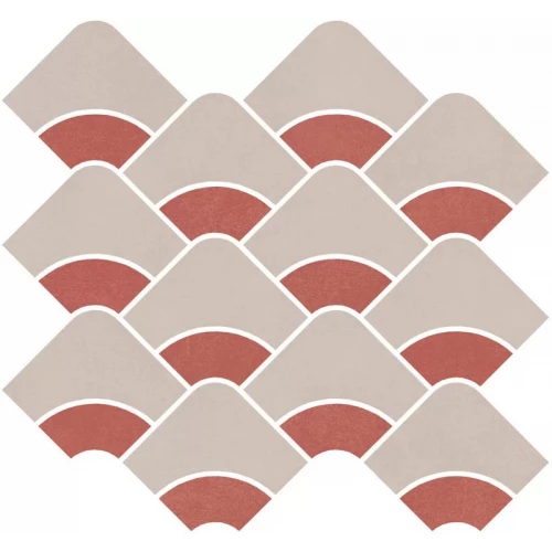 Плитка настенная Kerama Marazzi Таделакт Декор наборный обрезной матовый бежевый красный KMD2HID010BR 30x28 см