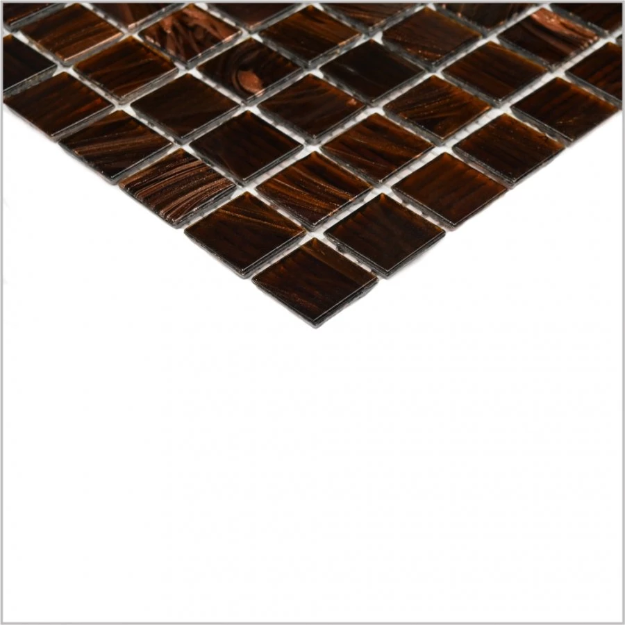Мозаика Bonaparte Стеклянная мозаика Choko 20х20 полуглянцевая коричневая 32,7х32,7 см