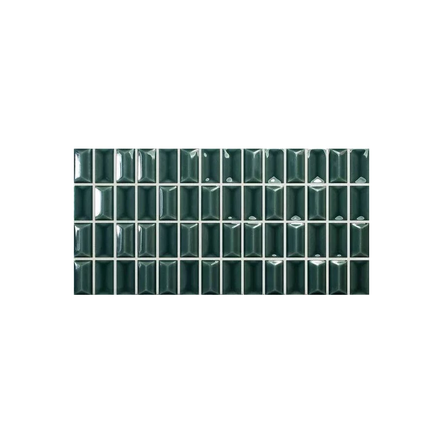 Плитка настенная WOW 3D Bars Diamond Emerald Gloss глянцевая зеленая 135543 25х12,5 см