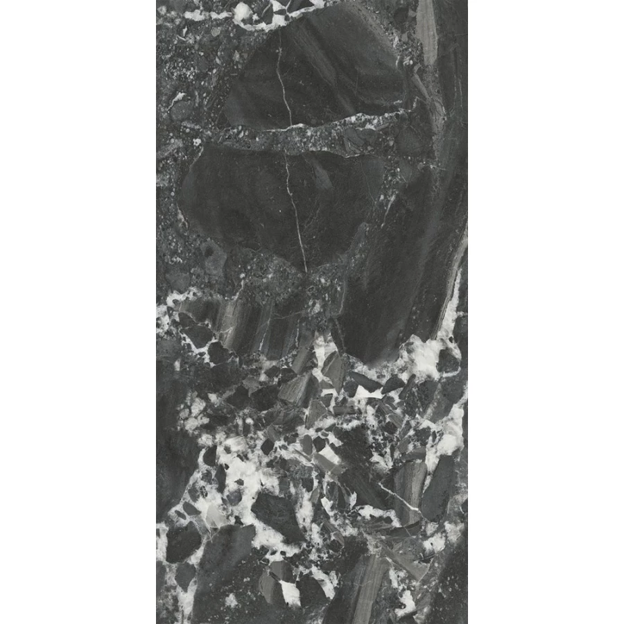 Плитка настенная Kerama Marazzi Риальто обрезная глянцевая чёрная 48007R 80x40 см