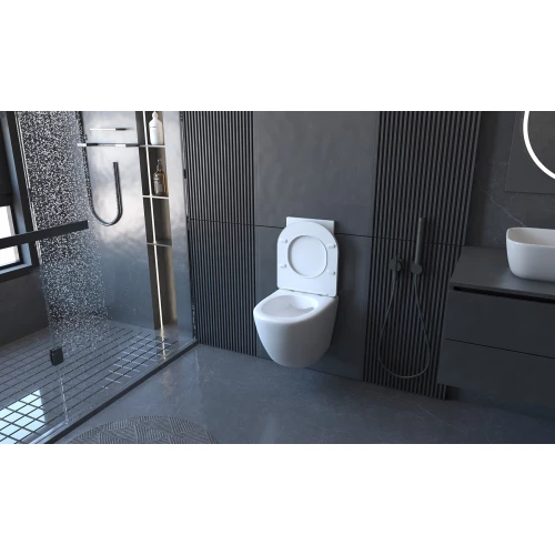 Комплект подвесной унитаз Abber Bequem AC1100 белый с инсталляцией AC0105 и кнопкой AC0121 хром