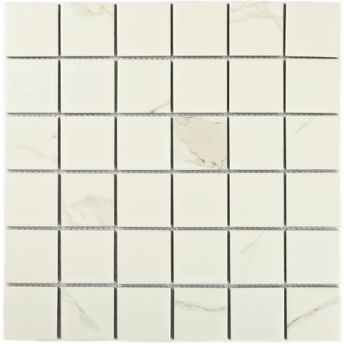 Мозаика Bonaparte Керамогранитная мозаика Carrara-48 48х48 матовая бело-серая 30,3х30,3 см