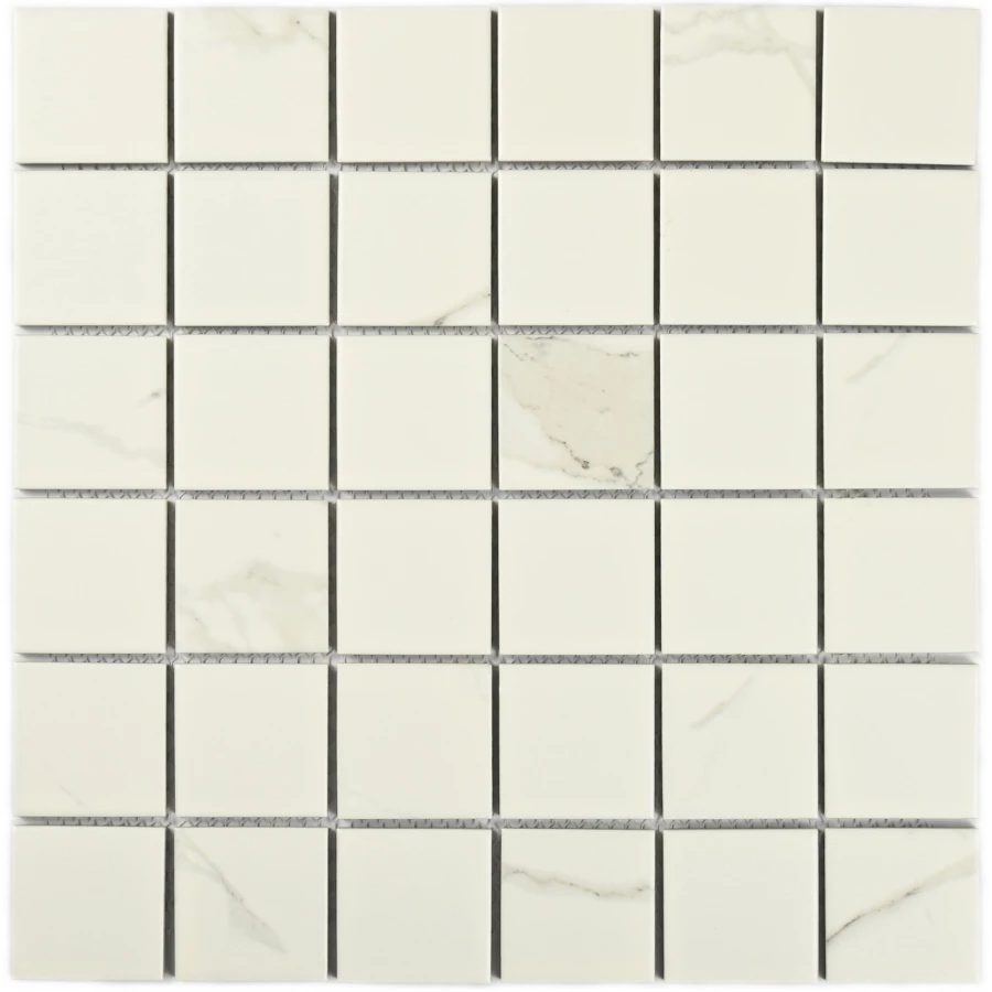 Мозаика Bonaparte Керамогранитная мозаика Carrara-48 48х48 матовая бело-серая 30,3х30,3 см