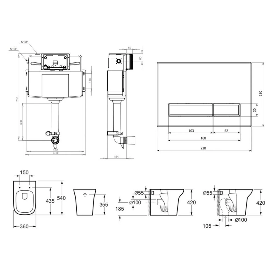 Комплект 4 в 1 Lavinia Boho Relfix Bristol 77060242 (состоит из 33054040, 33290500, 38020010, 3805001C)