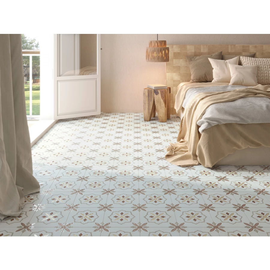 Керамогранит Harmony Peronda Llevant Taupe Cross LT матовый бело-зеленый 3386040463 22,3х22,3 см