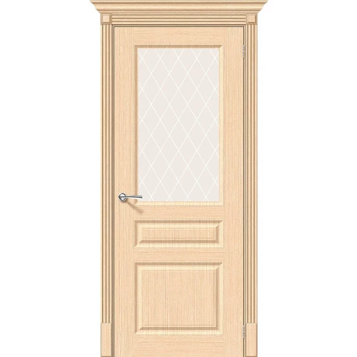 Межкомнатная дверь Bravo Статус-15 200x90 шпон Fine-line полотно White Сrystal цвет Ф-22 (БелДуб)