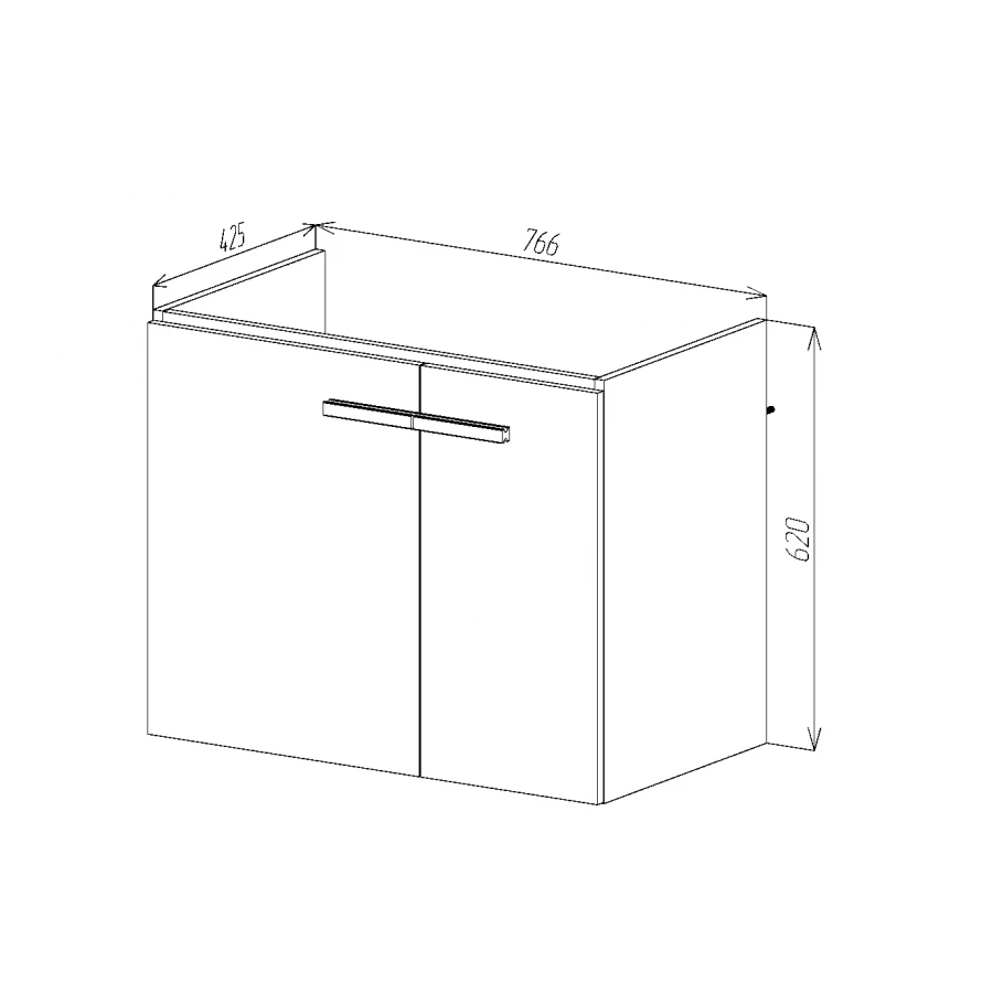 Тумба Viant Мюнхен Cомо 80 2 створки подвесная хаки VMUN80COH-T2STP 42.5х76х62 см