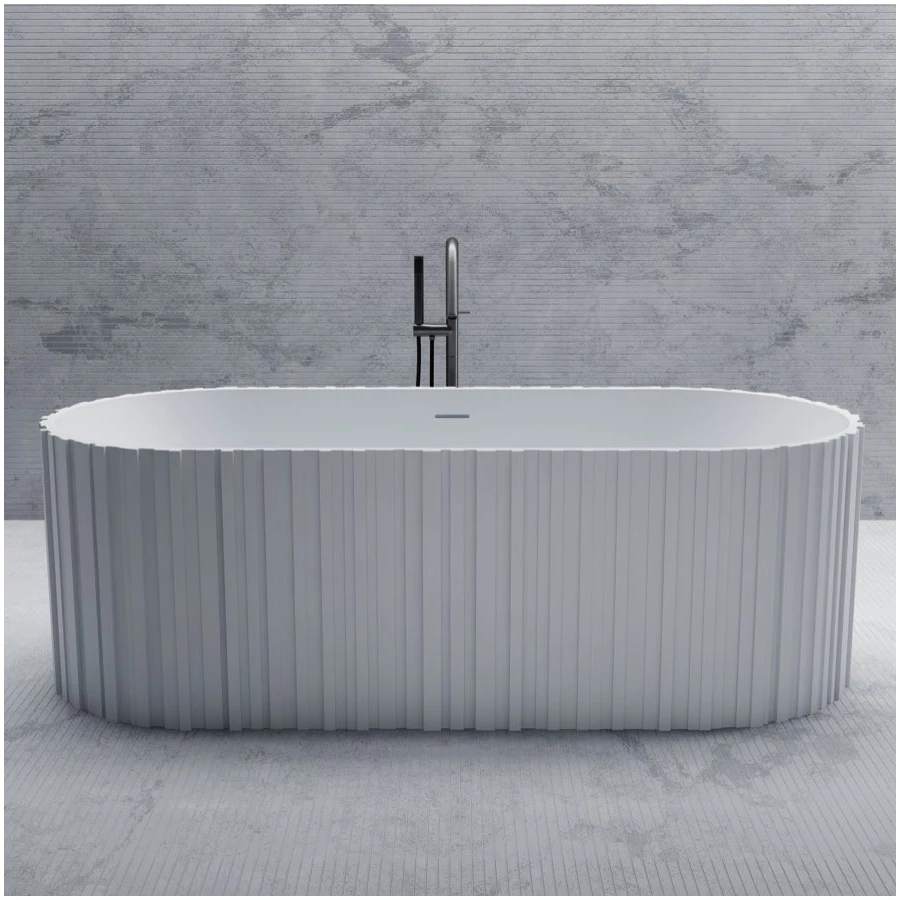 Ванна из искусственного камня Abber Stein белая матовая AS9653 170х75 см