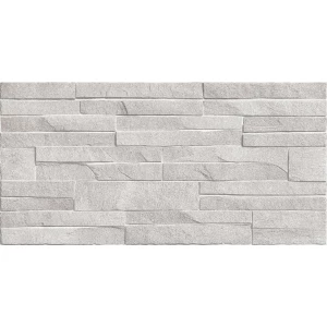 Плитка настенная Alma Ceramica Discover рельефная глянцевая серая TWU2550DCV14 50х24,9 см