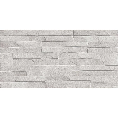 Плитка настенная Alma Ceramica Discover рельефная глянцевая серая TWU2550DCV14 50х24,9 см