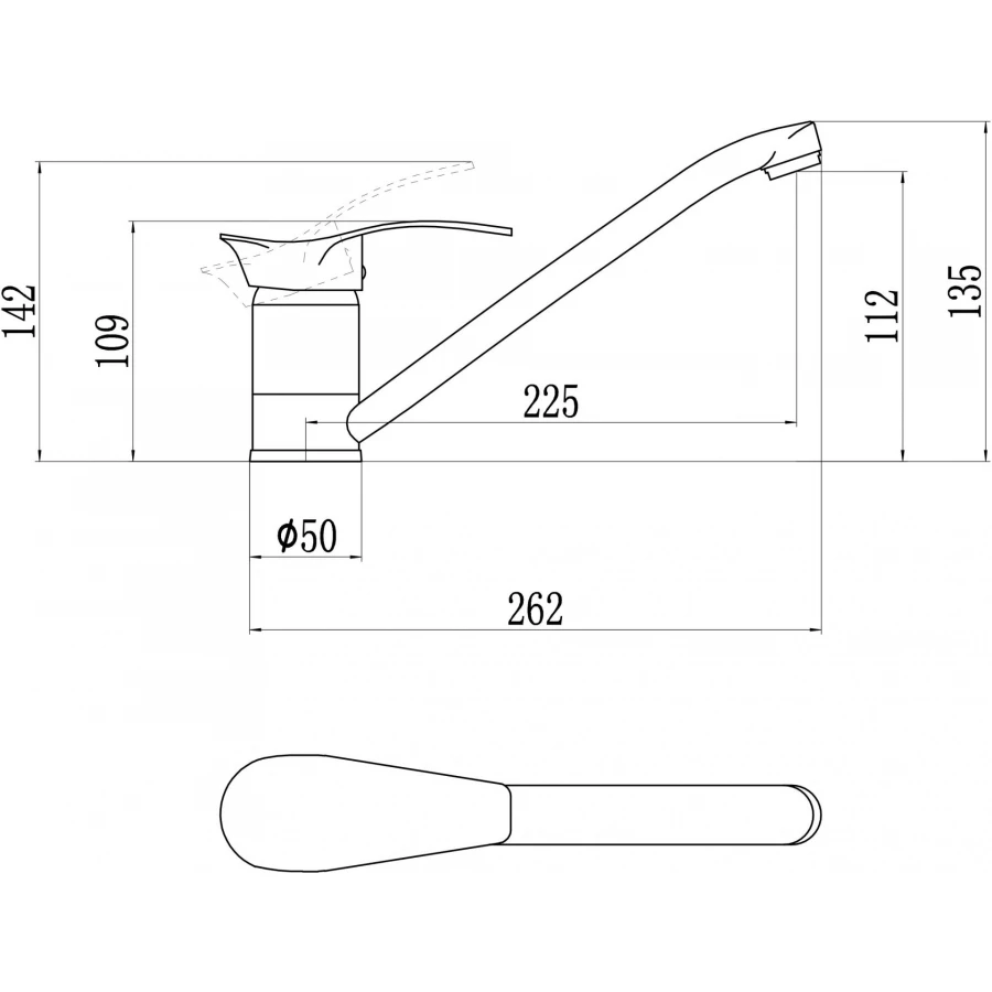 Смеситель Savol для кухонной мойки S-T4906-1