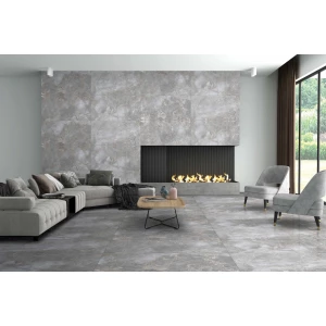 Керамогранит Realistik Stone Grey Lapato Carving серый 120x60 см
