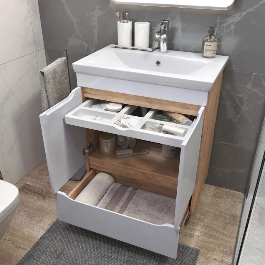 Тумба под раковину Vigo Grani 700-2-1 дуб золотой 285 дуб золотой