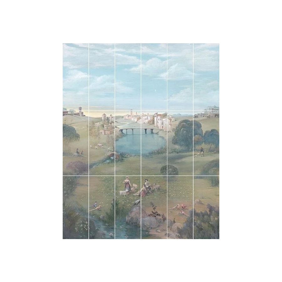 Панно Резиденция Пейзаж зеленый (компл. из 18-ти шт.) 120х150 см