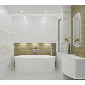 Плитка настенная Azori Rosso Venato Geometria белая 00-00003223 63х31,5 см