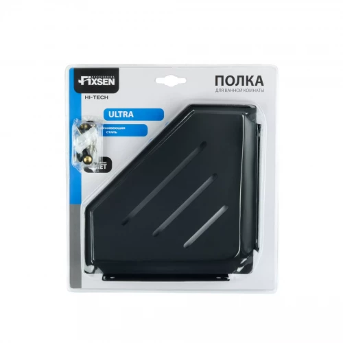 Полка Fixsen Hi-Tech угловая одноэтажная черная FX-841B