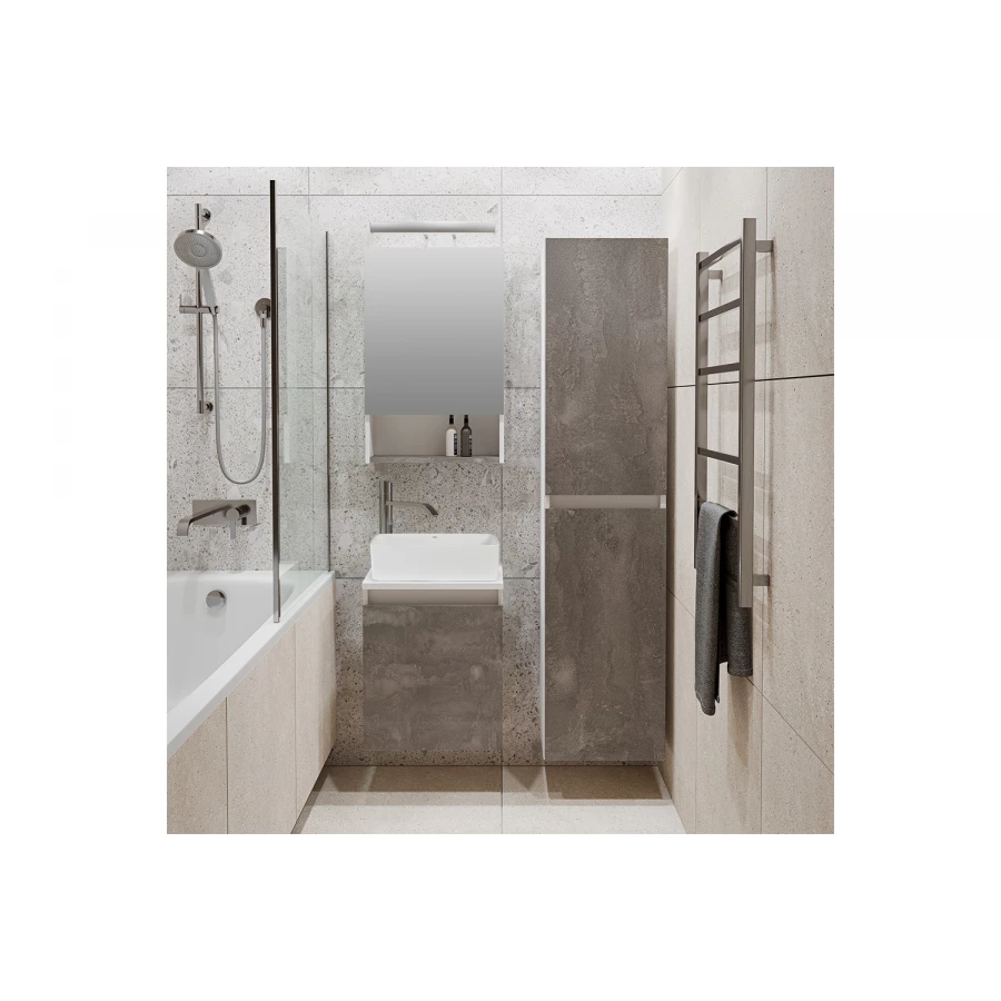 Зеркальный шкаф Runo Бари 40 железный камень 00-00001384 40x65 см