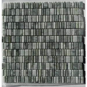 Мозаика Pixel mosaic Мрамор Jet Green чип произвольный сетка Матовая Pix 316 31х30,7 см
