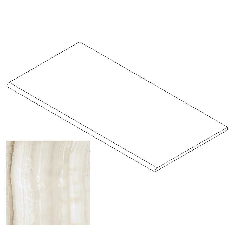 Ступень Gresse Lalibela с завальцовкой оникс золотистый матовая GRS04-17 120х29,5 см