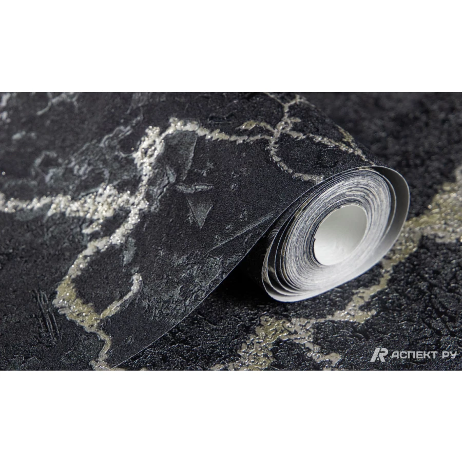 Обои флизелиновые Аспект Вермонт черный 70572-44 1,06х10,05 м