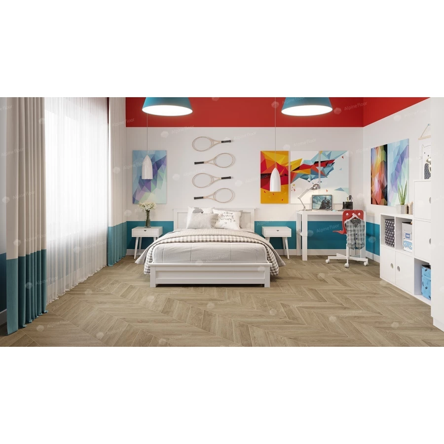 Ламинат Alpine Floor Chevron Alpine Дуб Ваниль Селект ECO 18-2 43 класс 5 мм 1,6764 кв.м.
