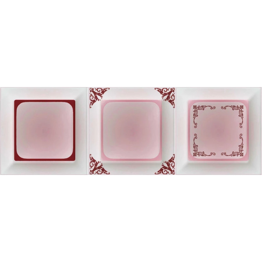 Плитка настенная Absolut Keramika Monocolor Decor Cube Burdeos глянцевая розовая AK0543 30х10 см