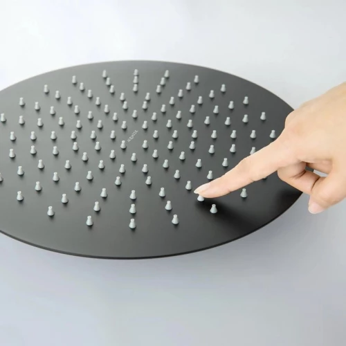 Круглый верхний душ Aquatek матовый черный AQ2075MB 300*2 мм