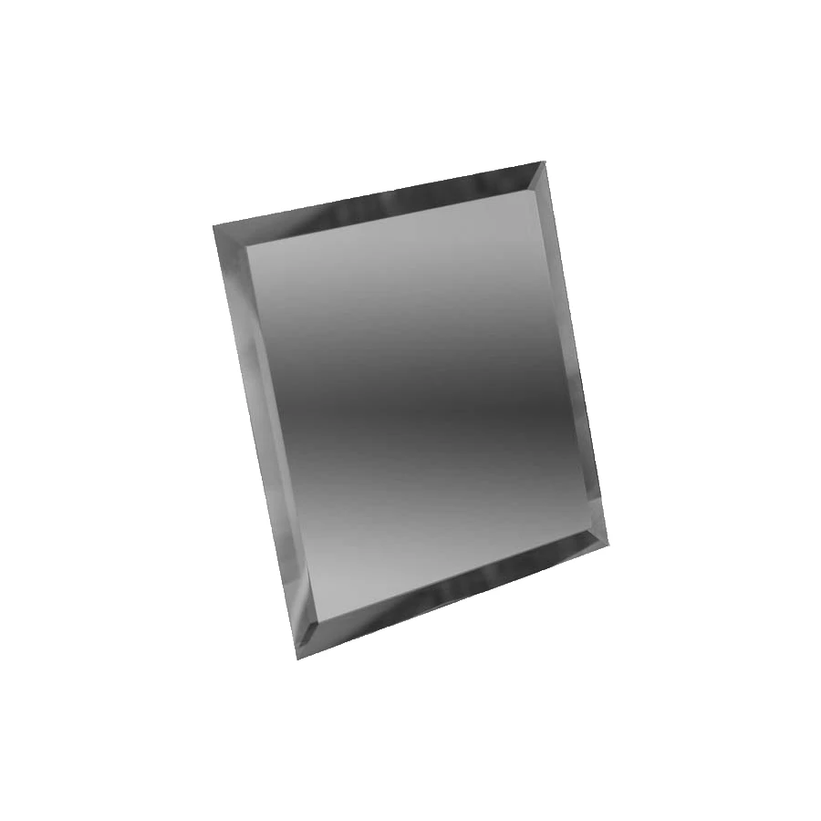 Квадратная зеркальная графитовая плитка ДСТ с фацетом 1см КЗГ1-03 - 25х25 см