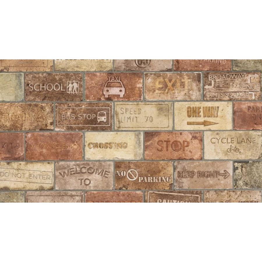 Керамогранит CIR New York Road Signs Mix Central Park матовый коричневый 1048422 20х10 см