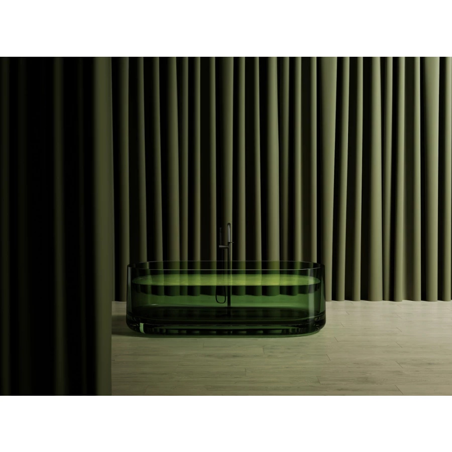 Прозрачная ванна Abber Kristall зеленая AT9708Emerald 170х75 см