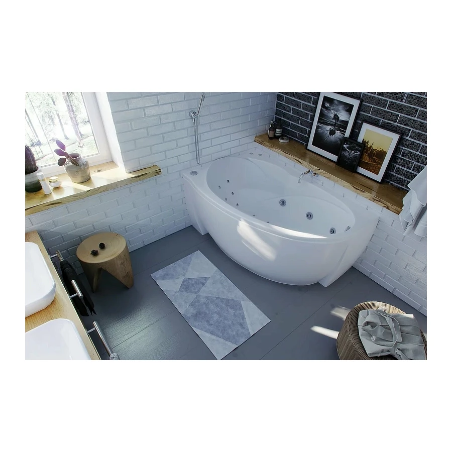 Акриловая ванна Aquatek Бетта левая без гидромассажа с фронтальным экраном BET150-0000067 150х95 см