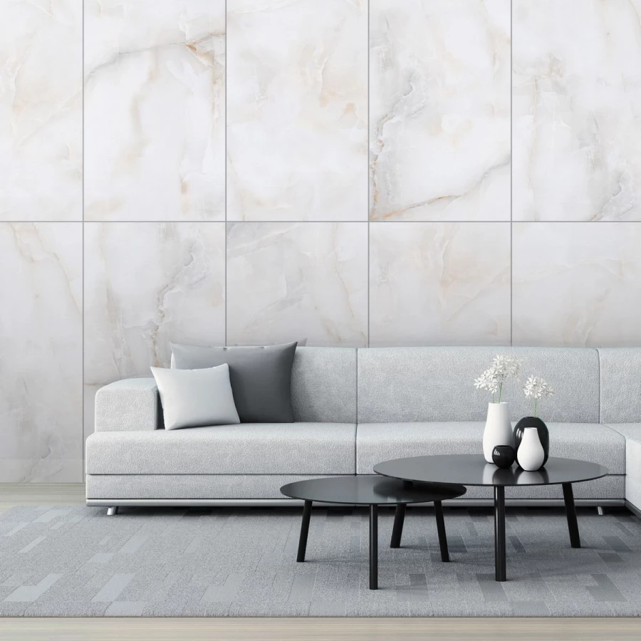 Керамогранит Neodom Onyx Onix Bianco Satin матовый бело-бежевый N20375 120x60 см