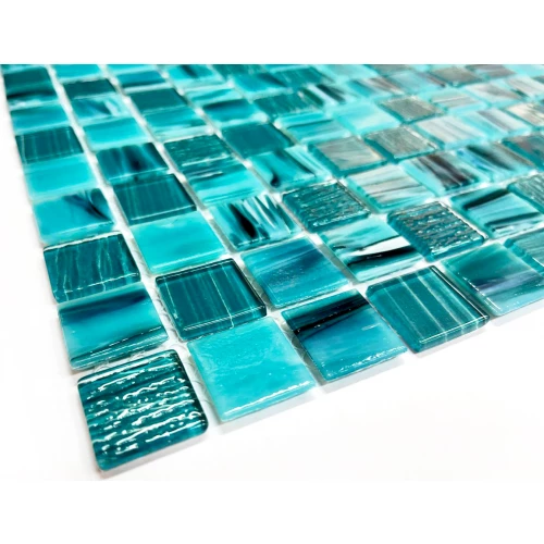 Мозаика Orro Mosaic Гласс Океанский Бриз 23,5х23,5 глянцевая бирюзовая 30,4х30,4 см