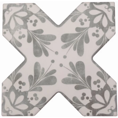 Керамогранит Cevica Becolors Cross Dec Stencil Grey матовый серый CV67382 13,25х13,25 см