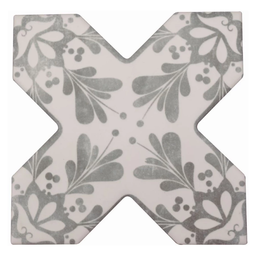 Керамогранит Cevica Becolors Cross Dec Stencil Grey матовый серый CV67382 13,25х13,25 см