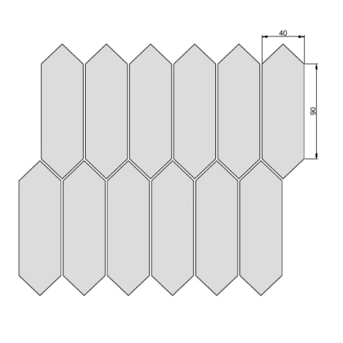 Мозаика ТехноАрт керамогранит Соты-трапеция Р19 90х40 многоцветная 20x18 см