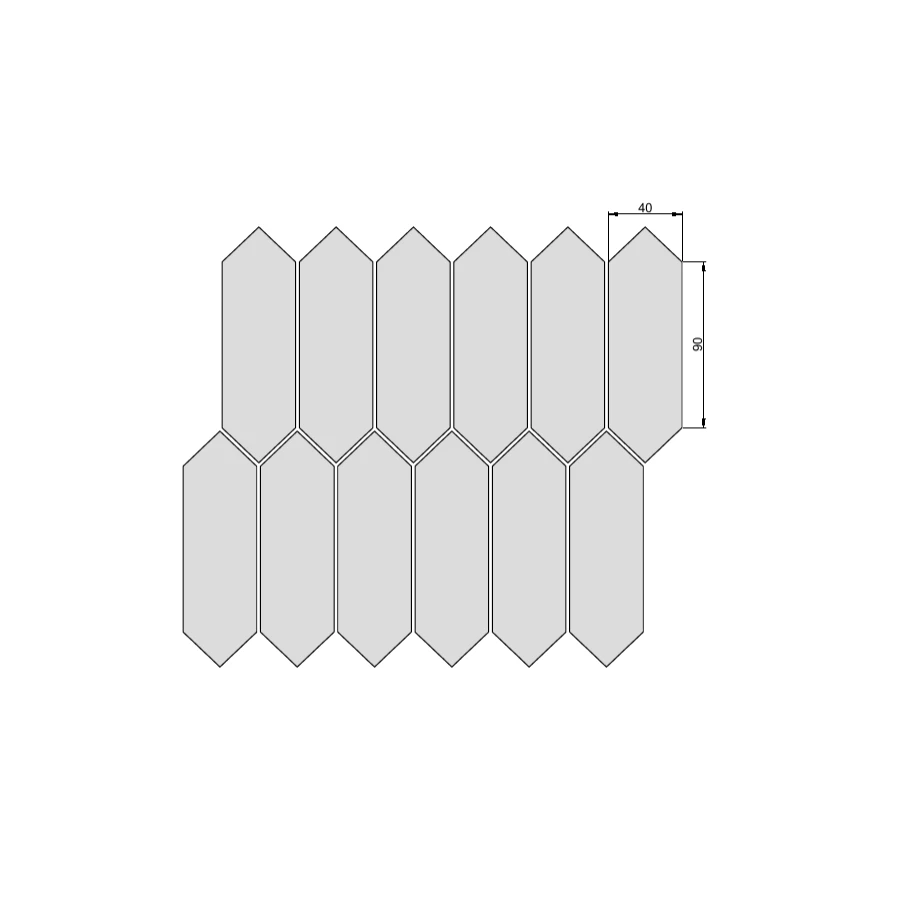 Мозаика ТехноАрт керамогранит Соты-трапеция Р19 90х40 многоцветная 20x18 см