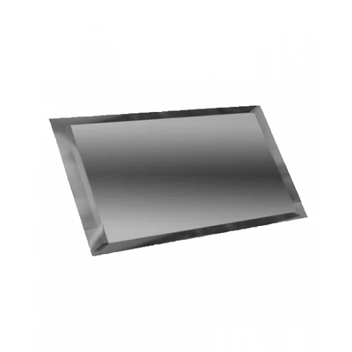 Прямоугольная зеркальная графитовая плитка ДСТ с фацетом 1см ПЗГ1-02 - 48х12 см