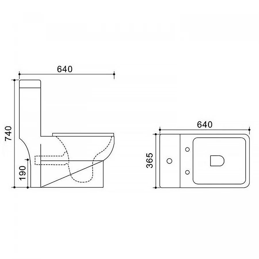 Унитаз-моноблок Azario Zeno ободковый с сиденьем slim микролифт AZ-1169 64х36.5х74 см