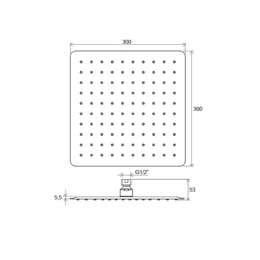 Верхний душ Ravak Chrome X07P016 300 мм