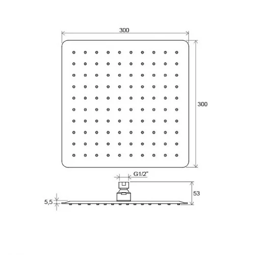 Верхний душ Ravak Chrome X07P016 300 мм