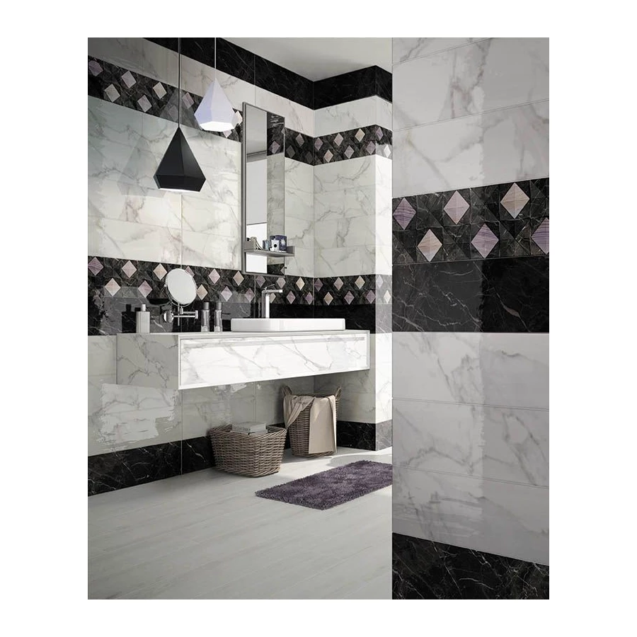 Плитка настенная Нефрит-Керамика Лацио черная 00-00-5-17-01-04-376 60х20 см