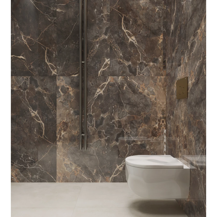 Керамогранит Arcadia Ceramica Imperial Nero Full Polished глянцевый серо-золотистый FP1005-A 120х60 см