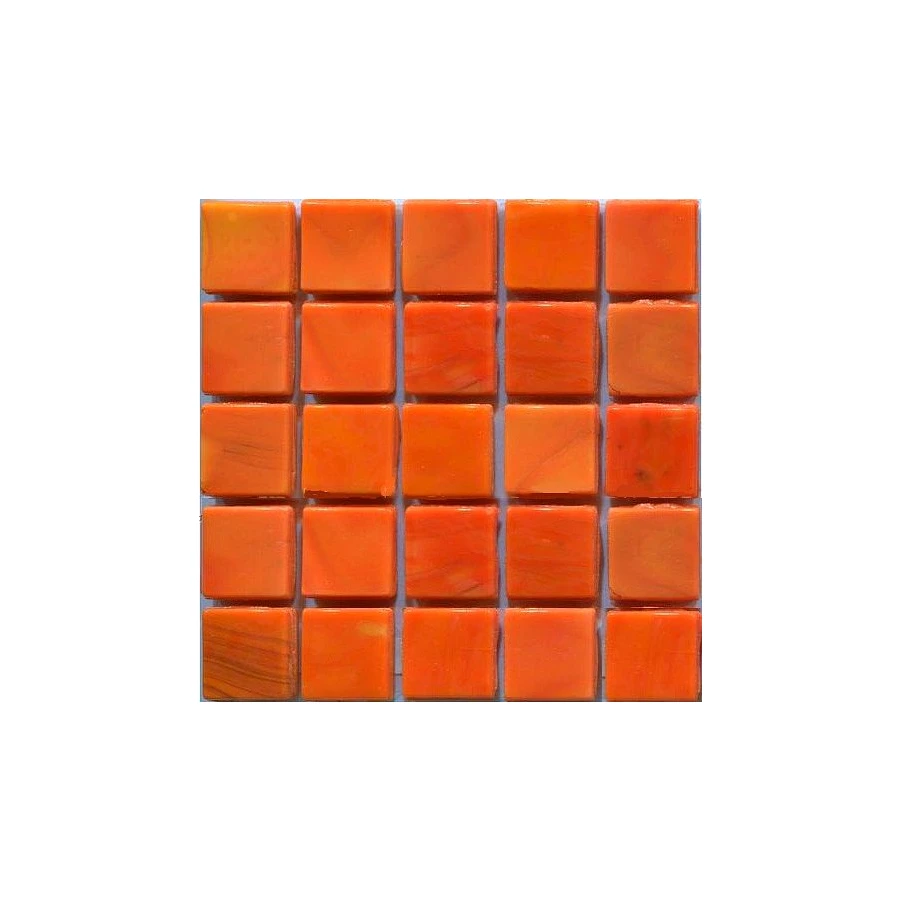 Стеклянная мозаика Art&Natura Classic Glass сетка 15х15 глянцевая оранжевая samantha3 29,5х29,5 см