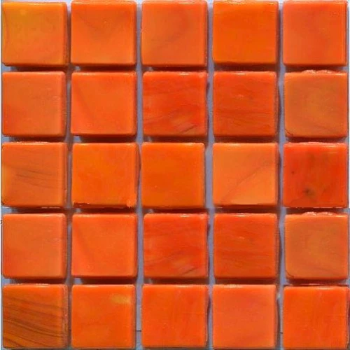 Стеклянная мозаика Art&Natura Classic Glass сетка 15х15 глянцевая оранжевая samantha3 29,5х29,5 см