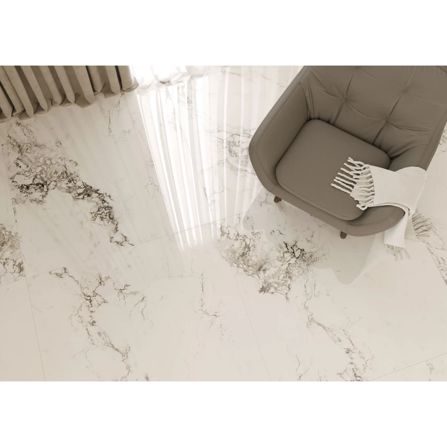 Керамогранит StaroSlabs Polished Brecha Crema Glossy глянцевый серый 94205001 120х120 см