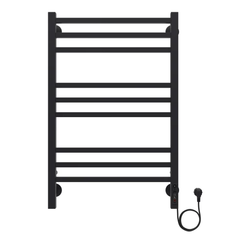 Полотенцесушитель электрический Azario Ancona квадрат 9 секций тен справа черный AZ71858B 50x80 см